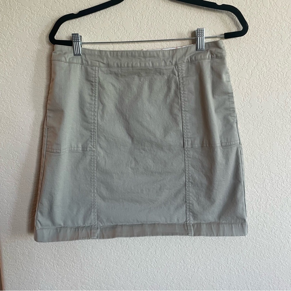 Boden Preppy Academia Khaki Cargo Skirt with Pockets Size 12